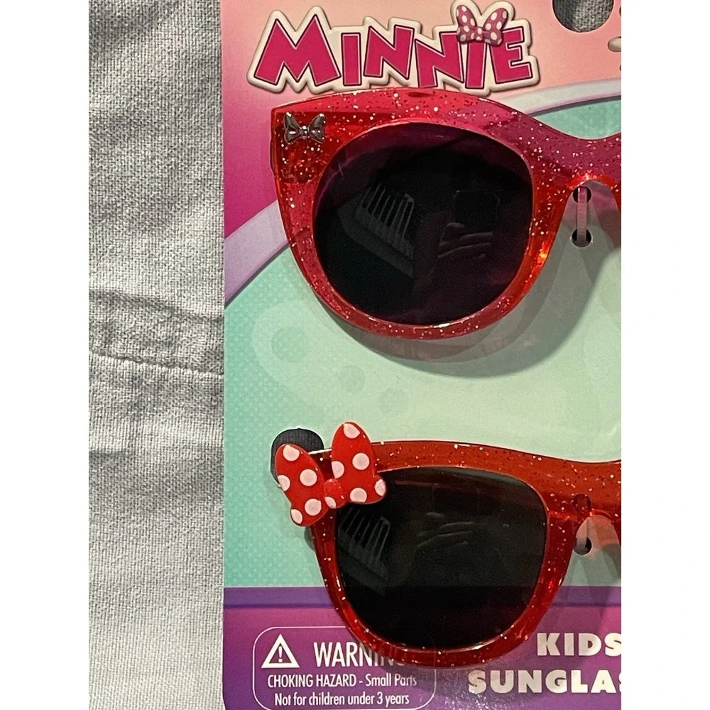 NEW Set of 2 Disney Jr. Minnie Mouse 100% UV‎ Pink & Red Kids Bow Sunglasses